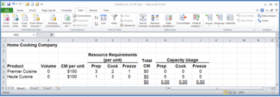Solution to 11-455) - Microsoft Excel File Home Insert Page Layout Show Det Formulas Data Connections Properties Refresh All