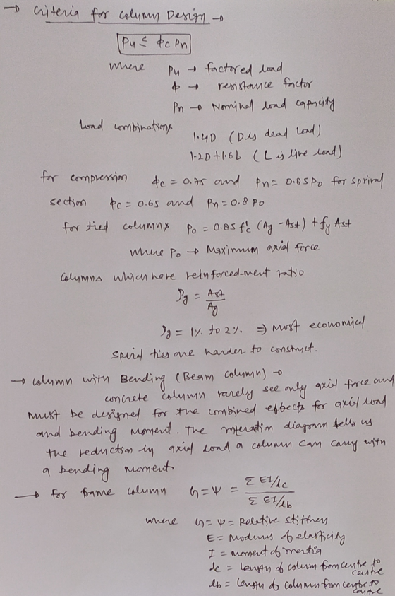 - criteria for Рич -0 column Design - Puc dc Pn factored load 4 resistance factor Pn Nominal load capacity wond combinations