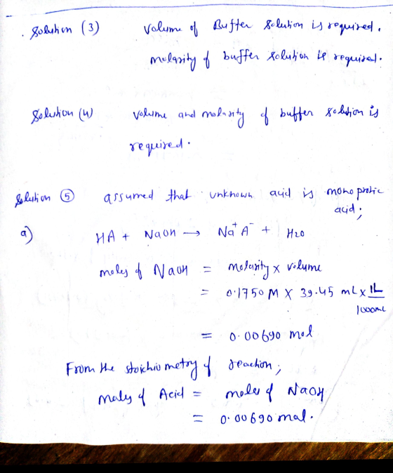 Solution (3) Volume of Buffer solution is required molasity of buffer solution is required Solution (W volume and molarity of