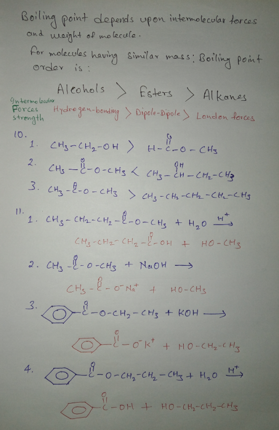 Boiling point depends upon intermolecular forces and weight of molecule. for molecules having similar mass: Boiling point ord