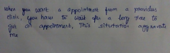 when you want a appointment from a providus clinic, you have to wait for a long time to get an appointment, This situtation a