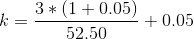 | 3*(1+0.05) 1 +0.05 52.50