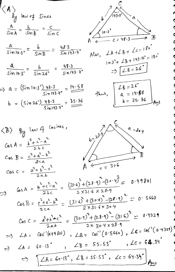 - CA by law of Sines siña fino sinic sîninge - sono sempre Ww, LA ELBA LEE! As 10.zo A c = 48-3 - B a 48.3 Simlo Sin B Sim 14