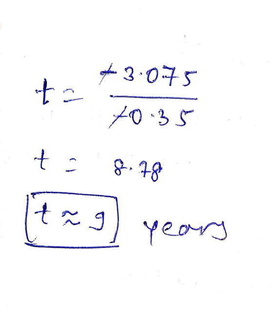 +3.075 te to 10:35 t 8.78 [t=9 years