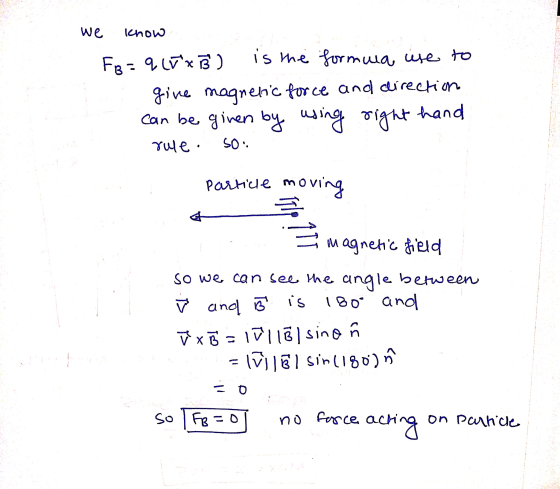 we Ichow FB = 9L x B) is the formua use to give magnetic force and direction can be given by using right hand rule. 50:: Part