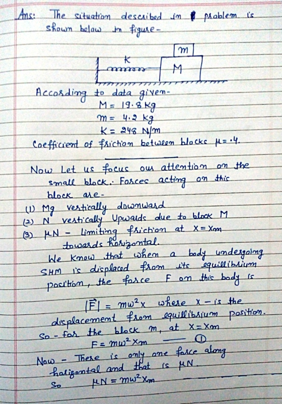 Ans: The situation described in problem is shown below don_ figuse m mm on M Accodding to data giyem- M = 19.8 kg M = 4.2 kg