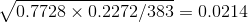 V/0.7728 × 0.2272/383 0.0214