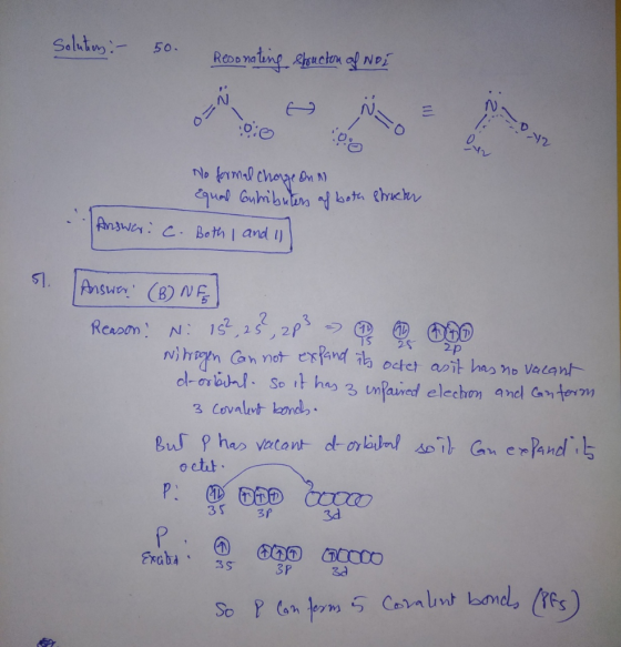 Solutes : 50. Resonating Chouchon of Noi Ó ---042 0:0 0. No formal charge on 1 Equal Cutributers of both structen Answer: C.