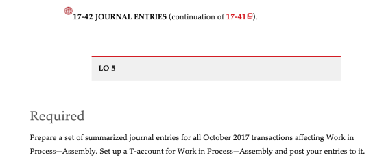 17-42 JOURNAL ENTRIES (continuation of 17-410). LO 5 Required Prepare a set of summarized journal entries for all October 201