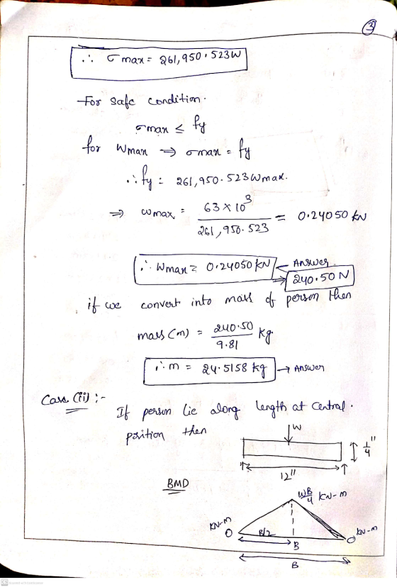 o man - 261,950.523W for safe condition. oman < fy for wman - Wman oman a fy sify: 261,950.523 Wmad. 3 63x10 с юах, 0.24050 K