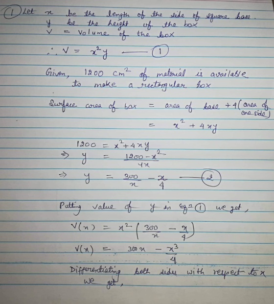 etn be the lengtao the tho box V Volume Given 12 00Cmaal i availab e to make a re 2 1.200-х. Bu Puttine value Lue 거 Wi rer