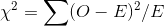 \chi ^2= \sum (O-E)^2/E