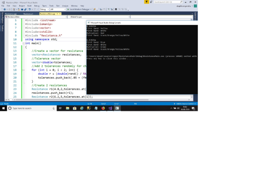 Ouck Launch ICb+) ResitanceMain - Micresoft Visual Studio View Praiect Analre Winsiow deepthionganattu D File Feit Ruild Dehu