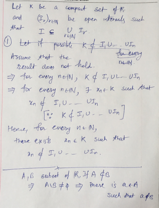 Let K be empect Set K ane rem be epen internals sueh that I e rya (1. tet if Ha every Arssume that the 2esult doe not hold. T