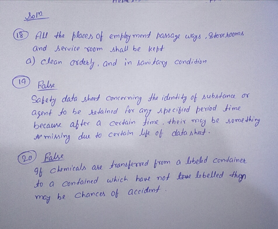 GD Au the places of empleyment pasage ways, lese koor and ervice soom hall be kept a) clean osdsy and in ni dary condrtibon S