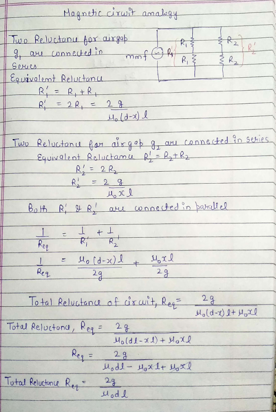 Equivalemt Relurtanu lad-2) Equivalent Reluctamupt I + 1 2 Lt Re 23 23 Total Reloctonu, Req = 2 Total Reluctanu e.. .-23