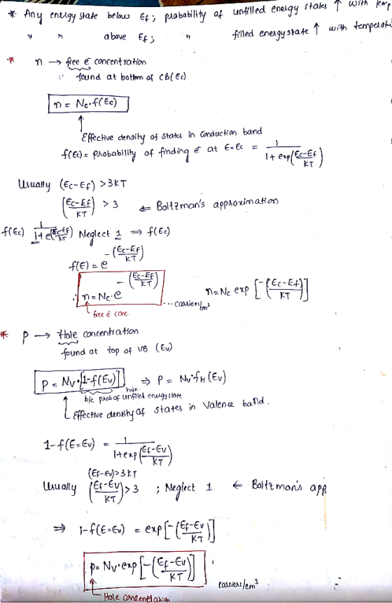 Any enigy state belou €t; paobability of unflled eneiqy stakı T wih km filled enegy state T wth termpeatu above Ef free e ca