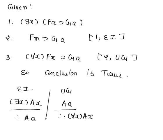 Give m G4a Fm G a つ 3. is Touue Gonclus lon So A a C金)Ax Ctx)A A a