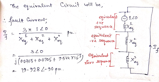 Ciruit wit be, The euivalint evalent foulr Car CurTRn ve sequen a 3 x Q 7 equivatent -Ve 3LO eauivalent Zero seguin jo0t05+00