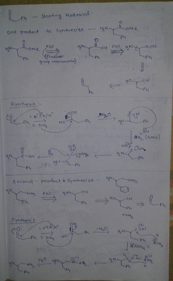 生NY-L、one produut to synthe sise- one FOT CN Synthesis Ph 2. NH Ph CN Ph 5 ynthest s ぬ。