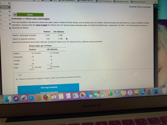CLEMSON APPLICA Carbon Footprint Ca oiga Benrio Preste nwanessvides test 1. Rgur Check My Work (a remaining) 2. ach 3. eBook