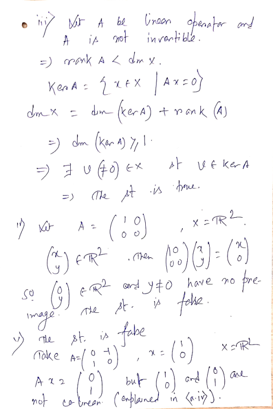 Craon opentrnd invonti ble ) ramk A dn A x Ken A 2 ank (A) Imx dm e ker A The tisfrue .hen Gardyo have no Aake foke (8) Gle X