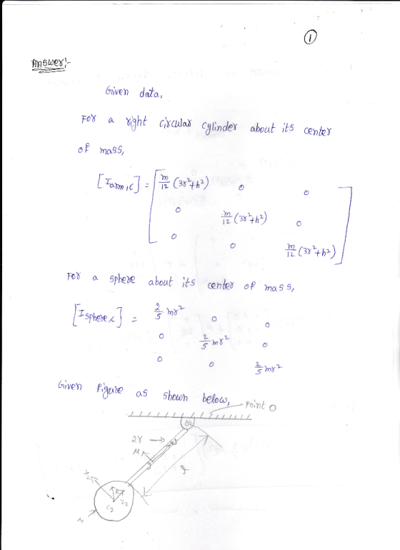Given data, FCY a ץ¡ght c;salas cylinder about its centr oP mass, Fed a 5phere about its cente of mas S, 0 2 Given ie a shu b