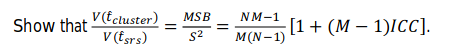 Show that VCeluster SBNM-1 V(srs)2 V(tclu S2MN-1)