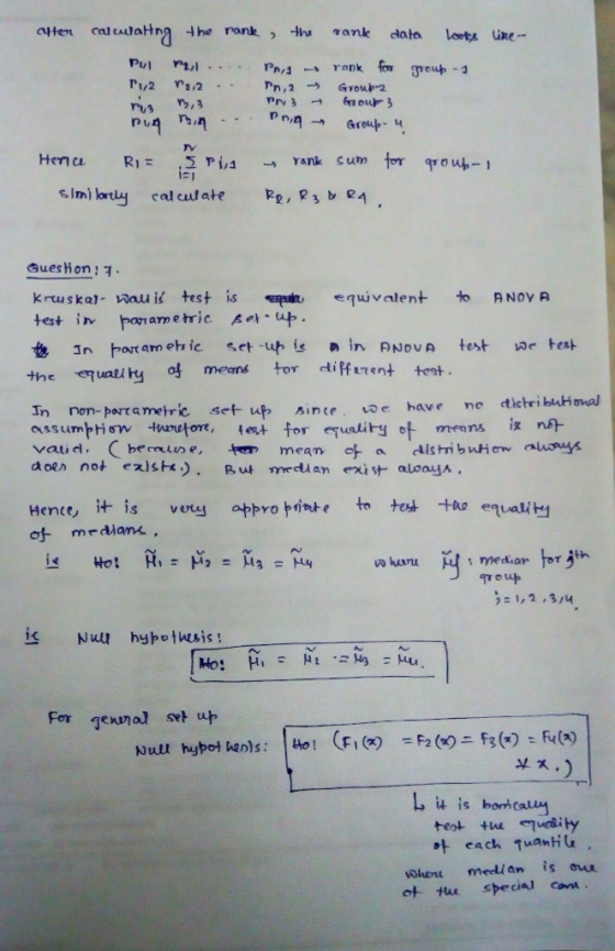 s.Imi lrtly cal cudate Pe, 3 24 uestion; Kruskal- au i test isequivalent to RNoy A the ﹃uautg 여 meers tor diffe7 ent tent . t
