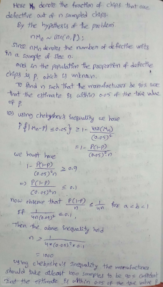 Hese M, derote the Asocfion of chips that are defectlve out of n sampled chips og p{} Mn-P) so.cs)? }-.eaaつ o.05)2 we houst h