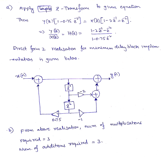 APply lTrame form x-2 to iven equathon. Then 4H2) 1-0.75 DIYcck for reat3aton for minimim delay block Implem- entatios Jiu be