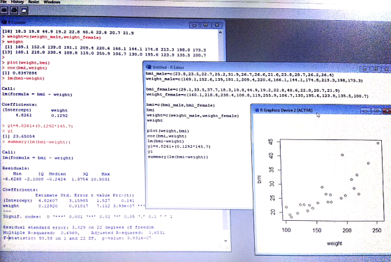 Resize Windows [161 18.3 19.8 44.9 19.2 22.8 40.6 22.8 20.7 21.9 weight(weiht male, weight female) weight [11 169.1 152.6 139