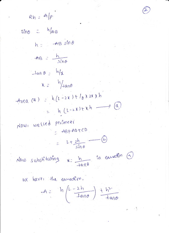 Rh Alp sino こ AG Lans ㄨ冫 @ h (1-Wtxh-一 Nlow we ted PeneR 2h Sin θ : Lt tane