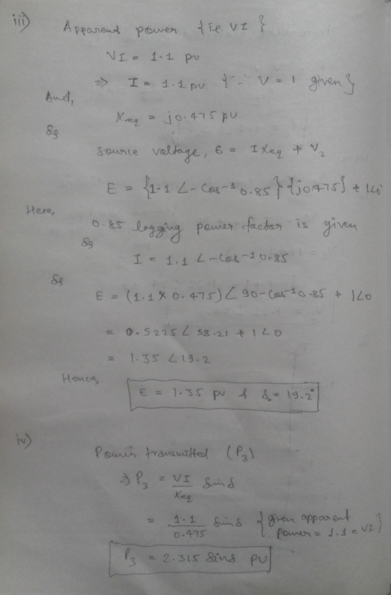 t e vz A Ppanend power NI- 1-1 Po gnenS I 1.1 pv V 1 And, j0-475pu veltage 1-1 2-Car-6joc V, エメeg ナ &ourte Here, given 0-&S g