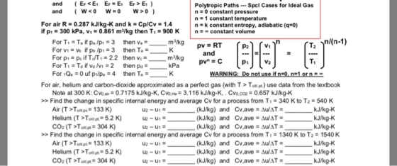 Er<E EF E E> E) W>0) and Polytropic PathsSpcl Cases for Ideal Gas n 0 constant pressure n 1 constant temperature n k constant