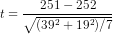 251 252 (392+192) / 7
