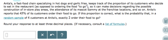 Anitas, a fast-food chain specializing in hot dogs and garlic fries, keeps track of the proportion of its customers who deci