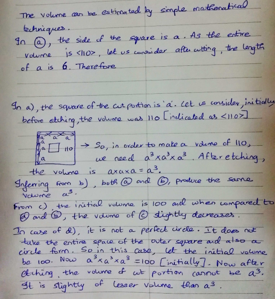 The Volume an be es tina tadl y sinple matenatica0 echniaer in (a), the side cf the sqyare is a . As the entire. Scan of a is