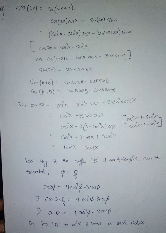 2 (15) cos As SinA Sins Cos 33nx cesX 2 sinx Lots o trisedted 3 3 So. e to exis) hove a veal valuc