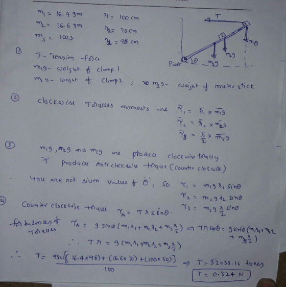 ㄒ mL = 16-63m 70cm m,g 48 C) 2 0.324 N