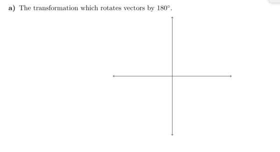 a) The transformation which rotates vectors by 180°.