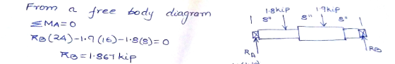 From a jree body diagram 1-gkip S 8 Re