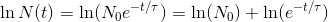 n(Noet)In(No) +ln(e-t/) In N(t)