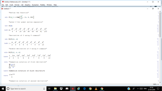 Wolfram Mathematica 9.0-(Untitled-1 *] File Edit Insert Fomat Cell Graphs ation Palettes Window Help Untitled-1 Define the f
