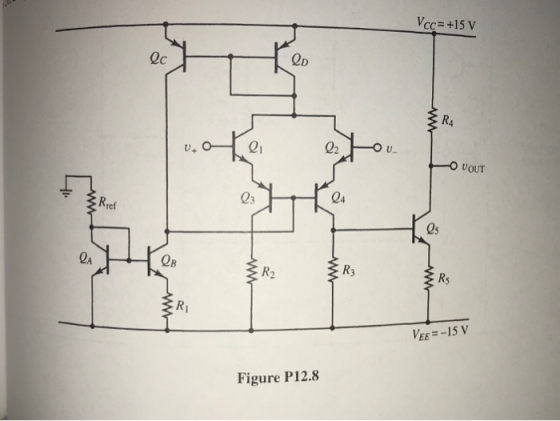 VCC= +15 V O vOUT 24 Rref 0s 왜 R3 EE-15 V Figure P12.8