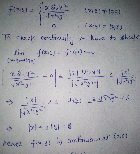 / Cal01 (hx) To cheek comtinuity we Rave to ahecle lim Cyq) -10. 1지 1AinY리 .(21 xSiny2 1Ja 2 take 24] 2.E 1t014148 7 f(xy) Co