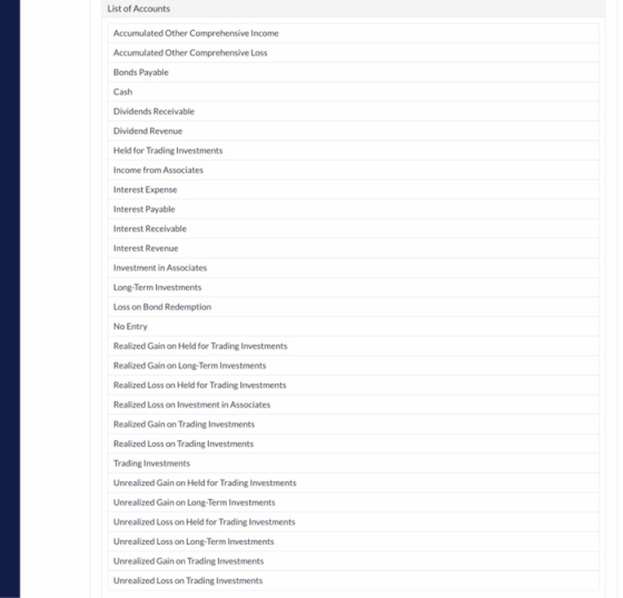 List of Accounts Accumulated Other Comprehensive Income Accumulated Other Comprehensive Loss Bonds Payable Cash Dividends Rec