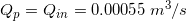 \small Q_p=Q_i_n=0.00055\: m^3/s