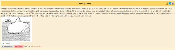 Melting Iceberg lcebergs In the North Atlantic present hazards to shipping, causing the length o shipping mutes to increase b