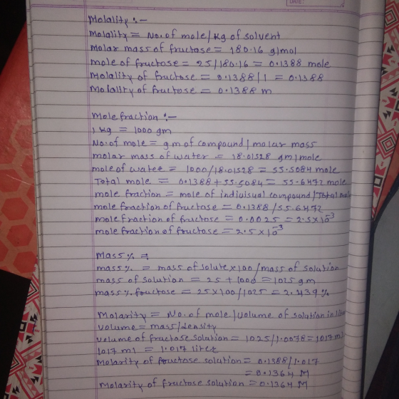 DATE plalalisys Malality Naiof malelKg af soluent Malar massf fructase 180.16 gimol male af fruchtase 2518016 138811 0113 88